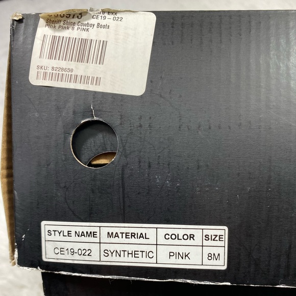 CLUB EXX Pink Sheriff Shine Rhinestone Cowboy Boots Ankle Booties Heeled Size 8 - Picture 12 of 13